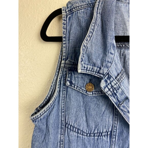 Skyline Collection Blue Sleeveless Button Up Denim Top Women size XL Classic - Picture 7 of 15